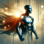 Illustration of Metaphor Man, a superhero figure symbolizing the power of metaphors in personal development.